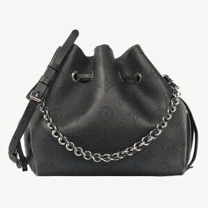 Louis Vuitton Bella Black Mahina Leather Bucket Bag